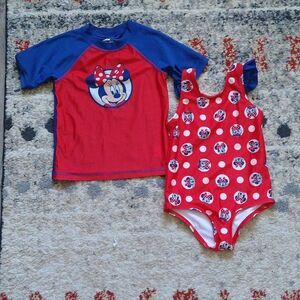 Toddler Minnie Mouse Swim Suit and Shirt size 3T